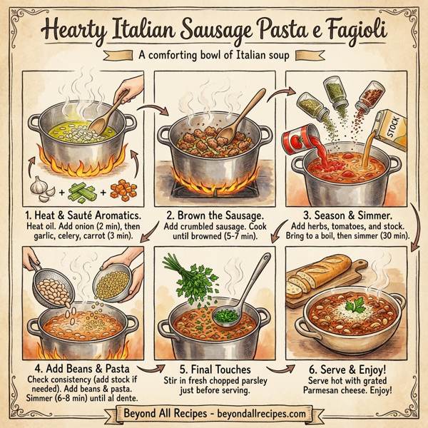 Hearty Italian Sausage Pasta e Fagioli instructions