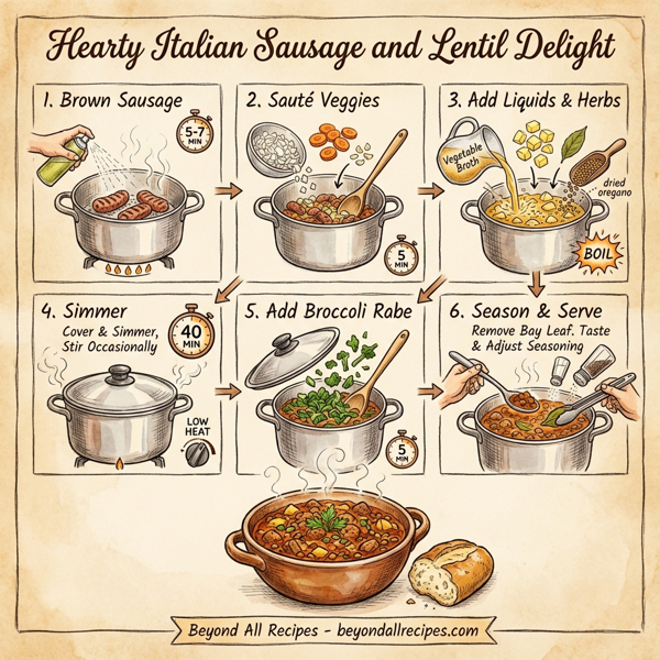 Hearty Italian Sausage and Lentil Delight instructions