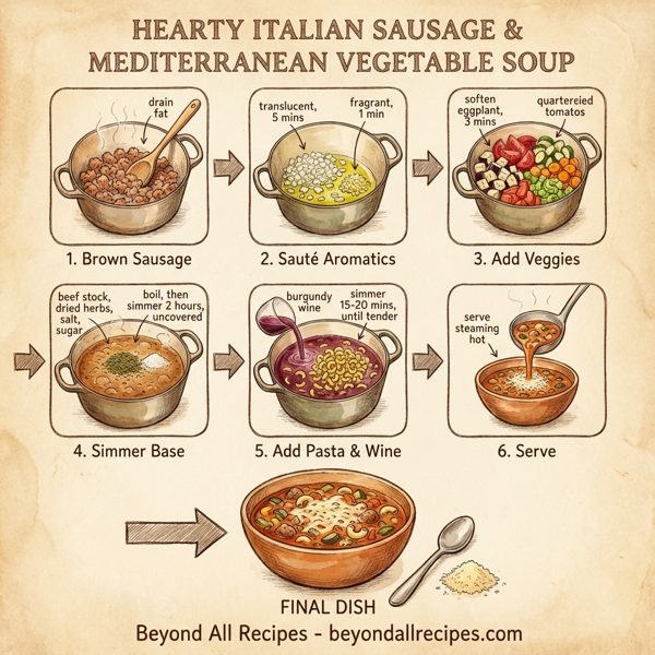 Hearty Italian Sausage and Mediterranean Vegetable Soup instructions