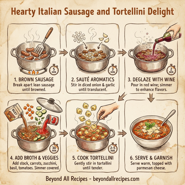 Hearty Italian Sausage and Tortellini Delight instructions