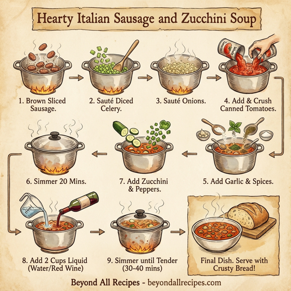 Hearty Italian Sausage and Zucchini Soup instructions