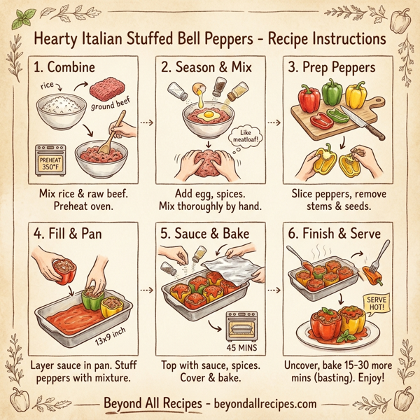 Hearty Italian Stuffed Bell Peppers instructions