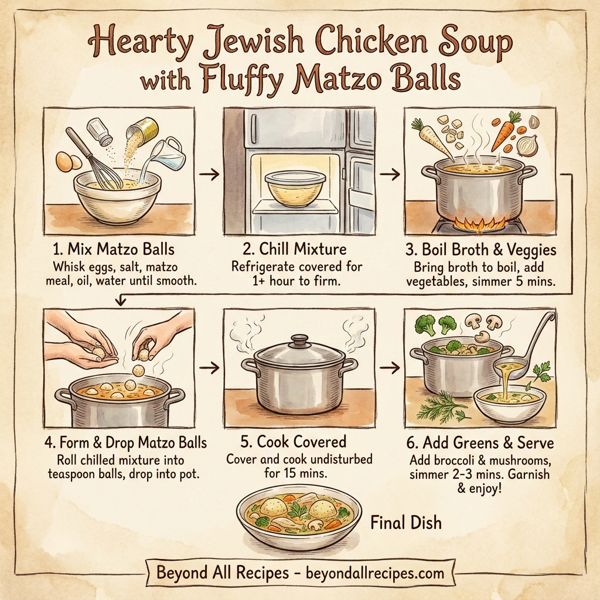 Hearty Jewish Chicken Soup with Fluffy Matzo Balls instructions