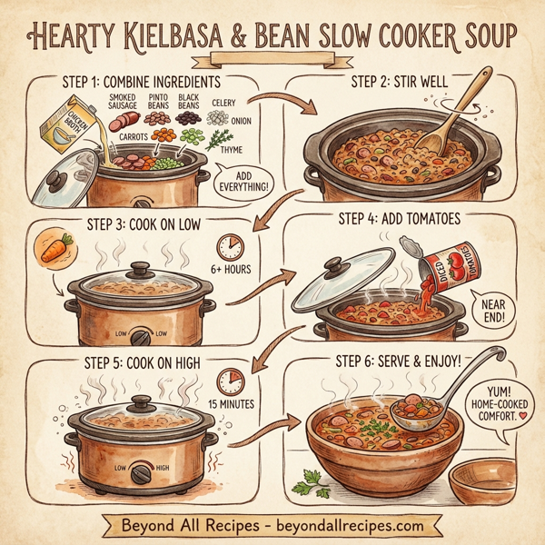 Hearty Kielbasa and Bean Slow Cooker Soup instructions
