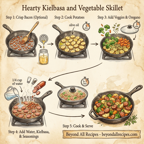 Hearty Kielbasa and Vegetable Skillet instructions
