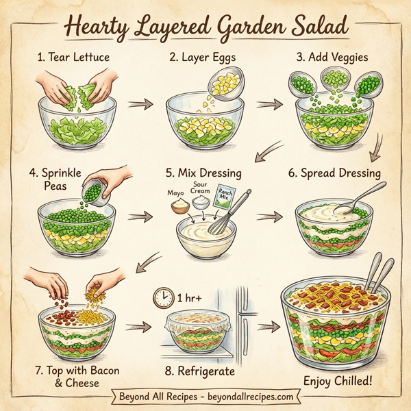 Hearty Layered Garden Salad instructions