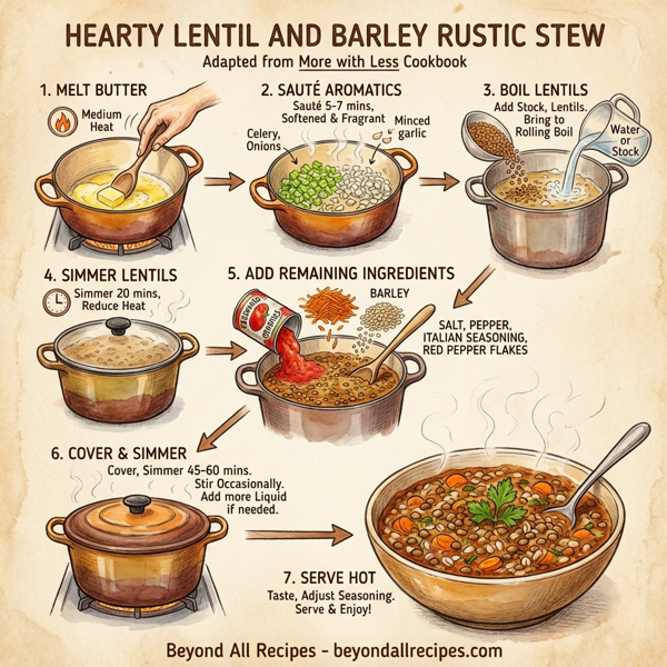 Hearty Lentil and Barley Rustic Stew instructions
