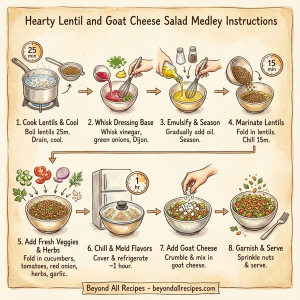 Hearty Lentil and Goat Cheese Salad Medley instructions