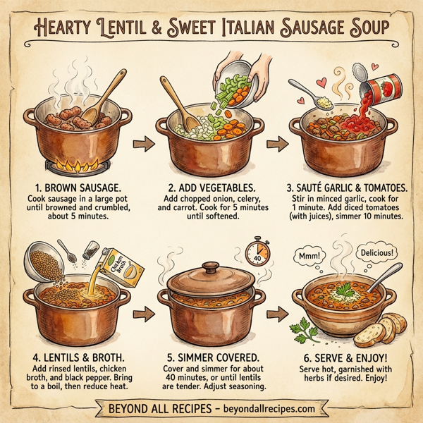Hearty Lentil and Sweet Italian Sausage Soup instructions