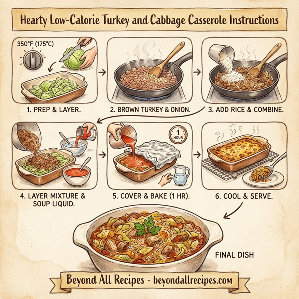 Hearty Low-Calorie Turkey and Cabbage Casserole instructions