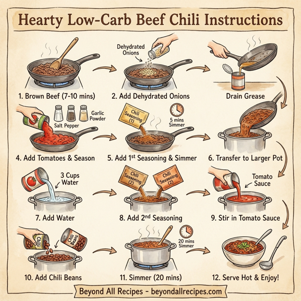 Hearty Low-Carb Beef Chili instructions