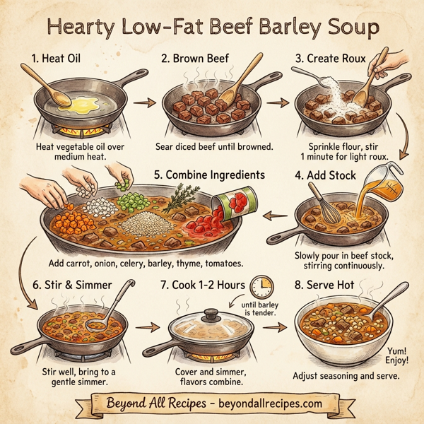 Hearty Low-Fat Beef Barley Soup instructions