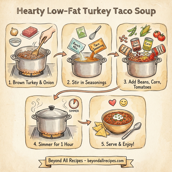 Hearty Low-Fat Turkey Taco Soup instructions