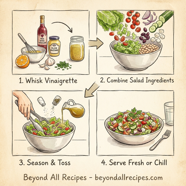 Hearty Mediterranean Chopped Salad with Citrus Vinaigrette instructions