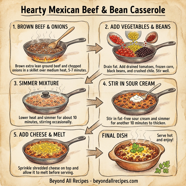Hearty Mexican Beef & Bean Casserole instructions