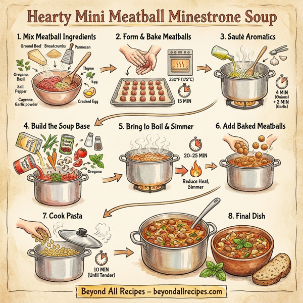 Hearty Mini Meatball Minestrone Soup instructions