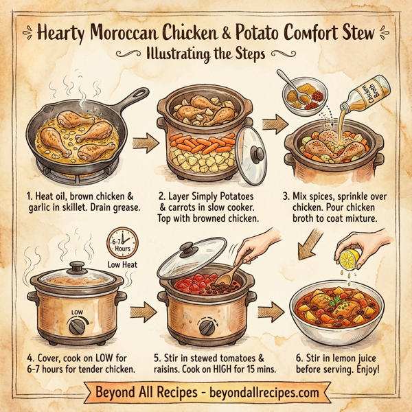 Hearty Moroccan Chicken & Potato Comfort Stew instructions