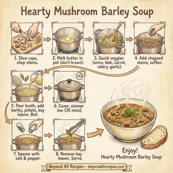 Hearty Mushroom Barley Soup instructions