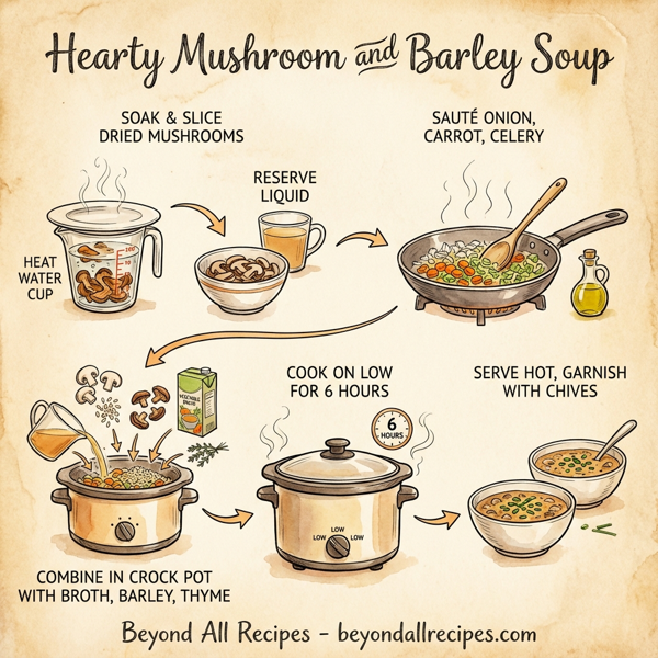 Hearty Mushroom and Barley Soup instructions