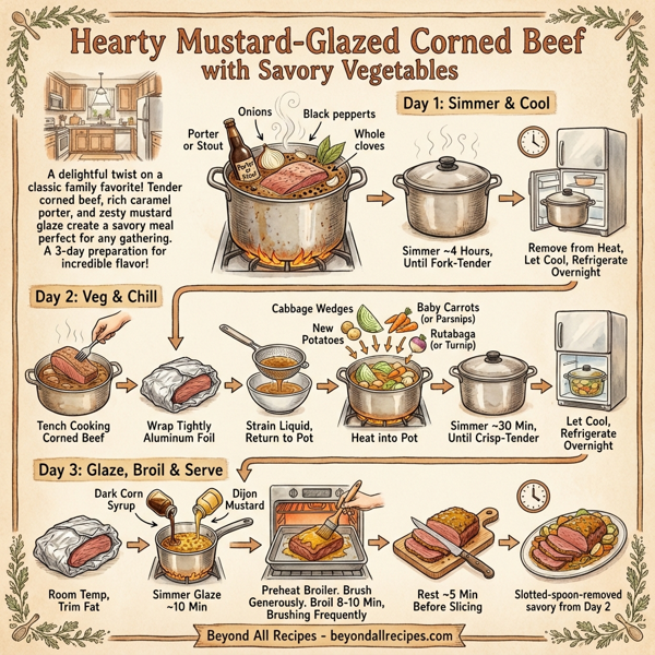 Hearty Mustard-Glazed Corned Beef with Savory Vegetables instructions