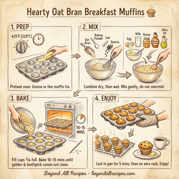 Hearty Oat Bran Breakfast Muffins instructions
