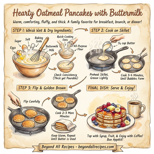 Hearty Oatmeal Pancakes with Buttermilk instructions