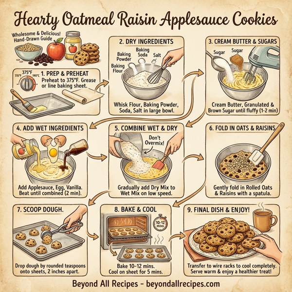 Hearty Oatmeal Raisin Applesauce Cookies instructions