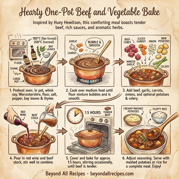 Hearty One-Pot Beef and Vegetable Bake instructions