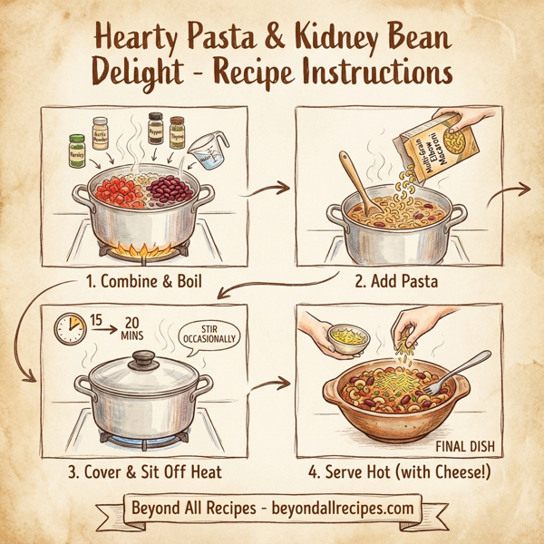 Hearty Pasta & Kidney Bean Delight instructions