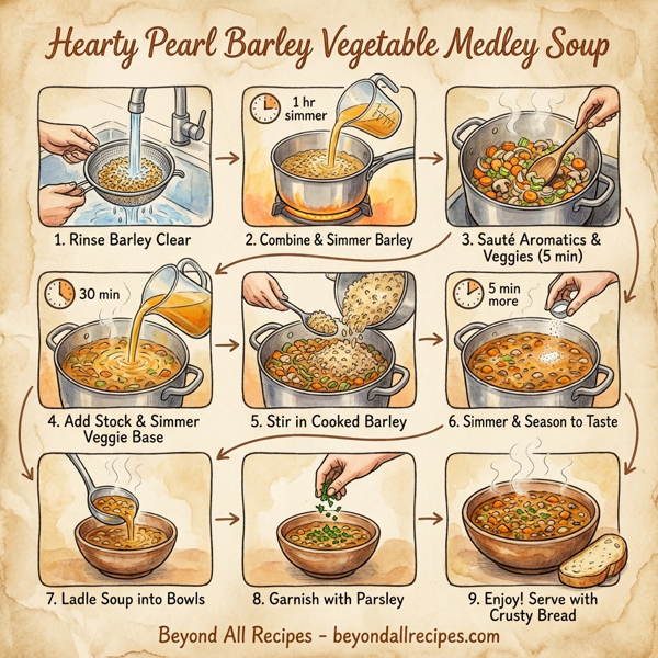 Hearty Pearl Barley Vegetable Medley Soup instructions
