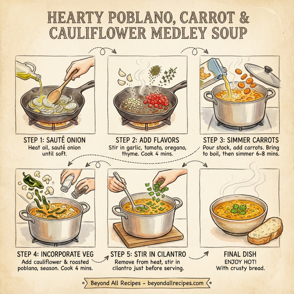 Hearty Poblano, Carrot & Cauliflower Medley Soup instructions