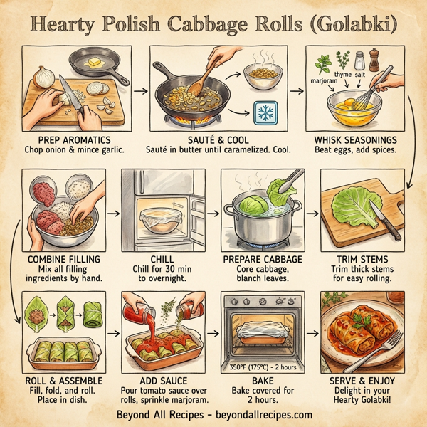 Hearty Polish Cabbage Rolls with Tomato Sauce instructions