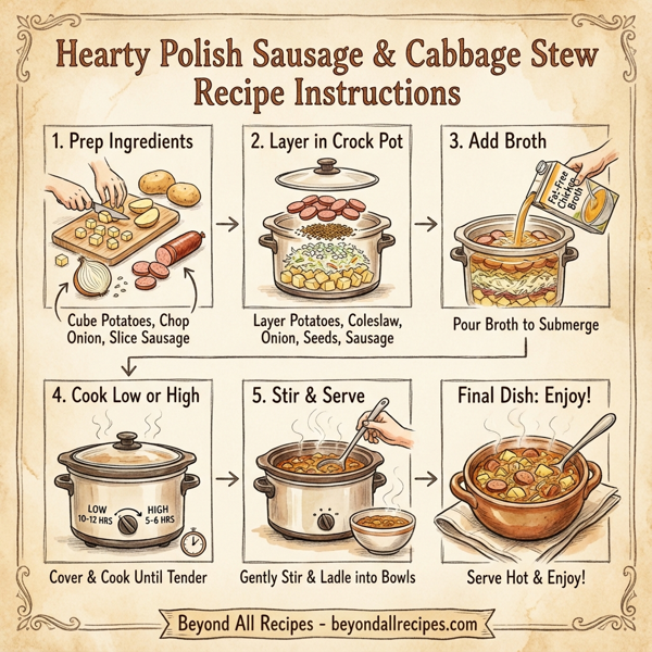 Hearty Polish Sausage and Cabbage Stew instructions