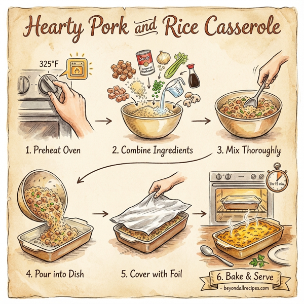 Hearty Pork and Rice Casserole instructions