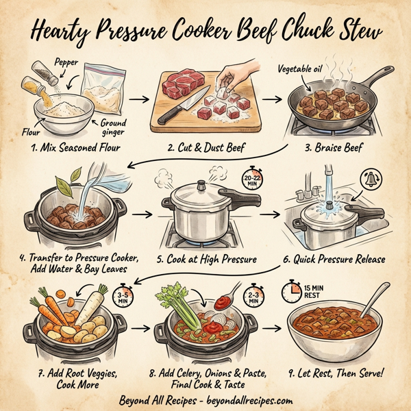 Hearty Pressure Cooker Beef Chuck Stew instructions