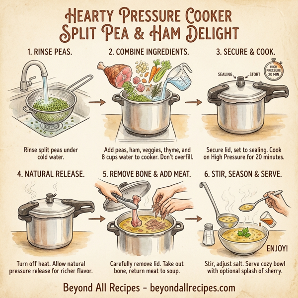 Hearty Pressure Cooker Split Pea and Ham Delight instructions