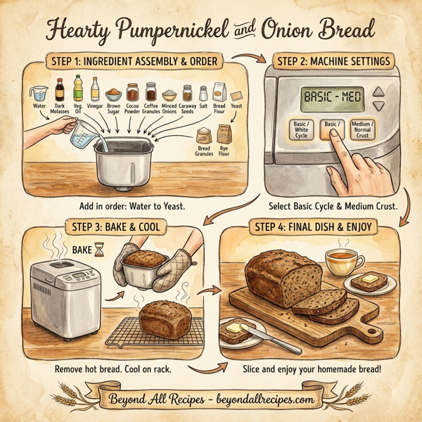 Hearty Pumpernickel and Onion Bread instructions