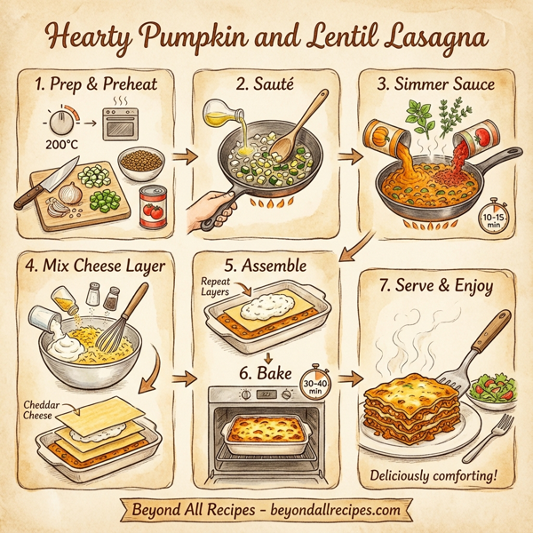 Hearty Pumpkin and Lentil Lasagna instructions