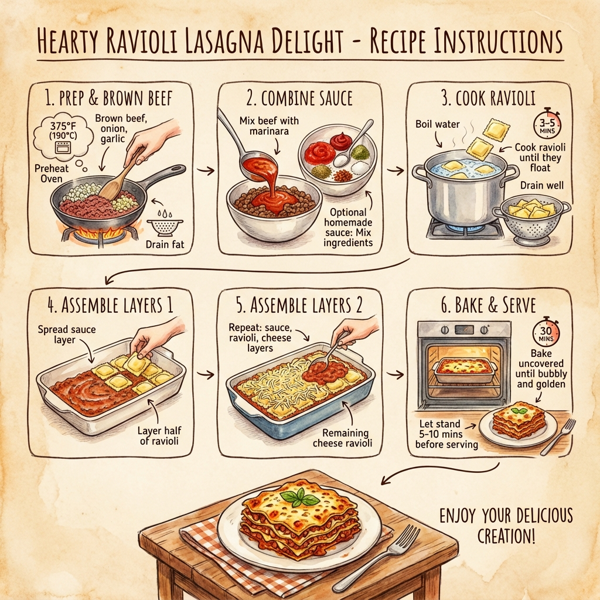 Hearty Ravioli Lasagna Delight instructions