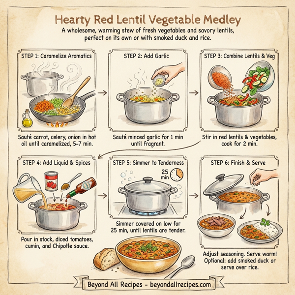 Hearty Red Lentil Vegetable Medley instructions