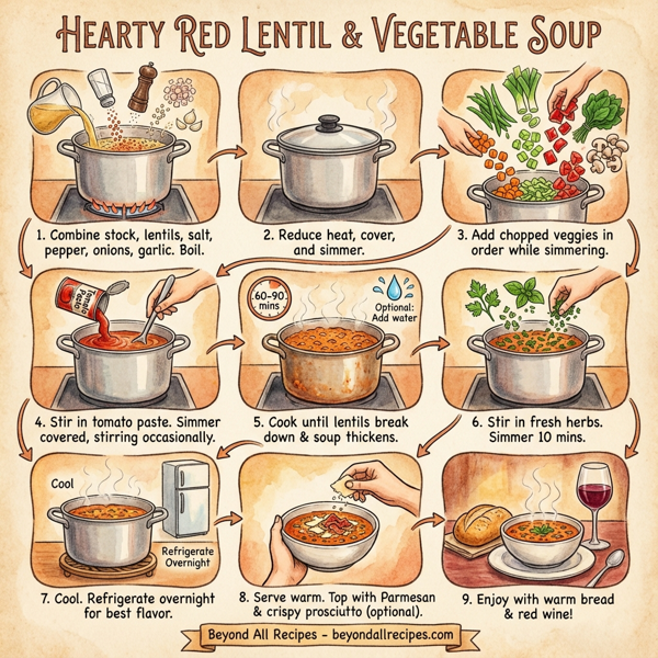 Hearty Red Lentil & Vegetable Soup instructions