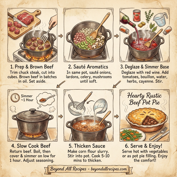 Hearty Rustic Beef Pot Pie instructions
