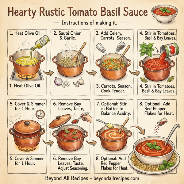 Hearty Rustic Tomato Basil Sauce instructions