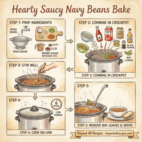 Hearty Saucy Navy Beans Bake instructions