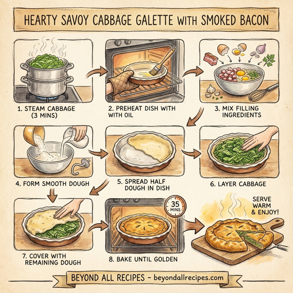 Hearty Savoy Cabbage Galette with Smoked Bacon instructions