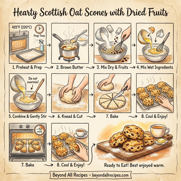 Hearty Scottish Oat Scones with Dried Fruits instructions