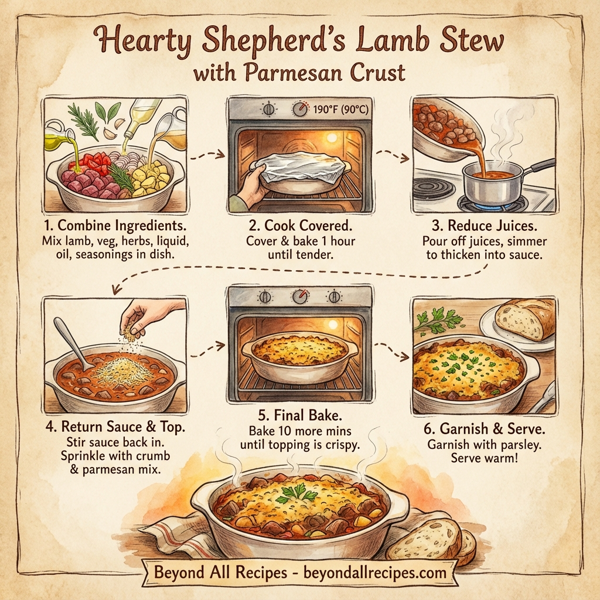Hearty Shepherd's Lamb Stew with Parmesan Crust instructions