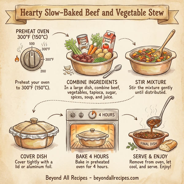 Hearty Slow-Baked Beef and Vegetable Stew instructions