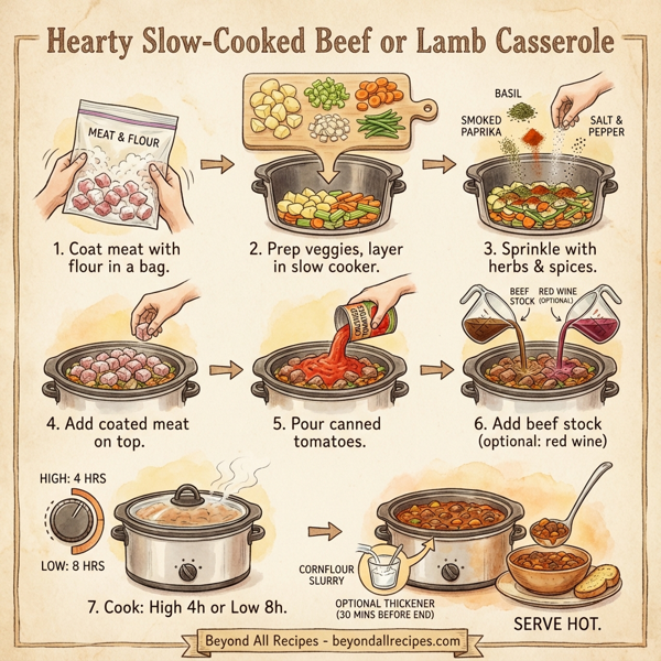 Hearty Slow-Cooked Beef or Lamb Casserole instructions