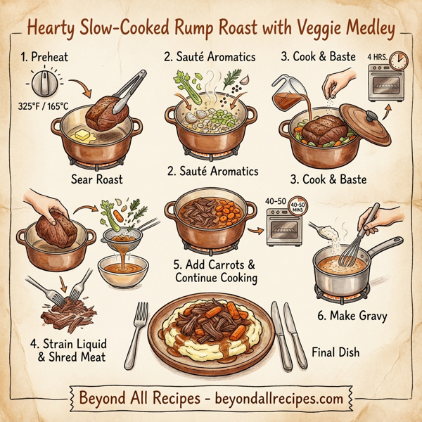 Hearty Slow-Cooked Rump Roast with Veggie Medley instructions